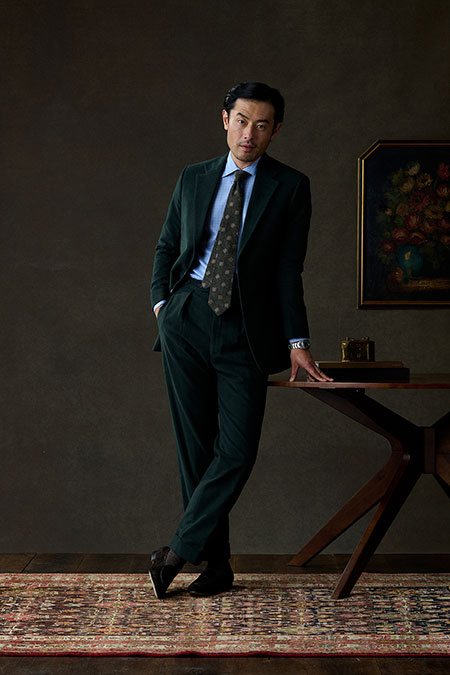 Fall/Winter 2025 Lookbook                                                                                                                                                                                                                                 , Green Moleskin Suit