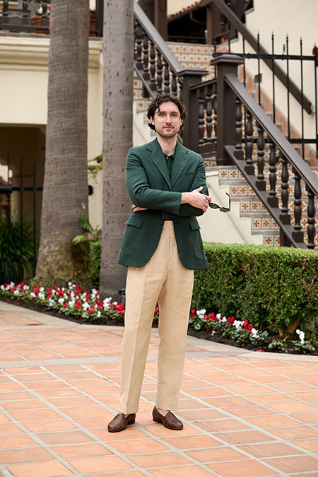 Forest Green Crushed Linen Sport Coat
