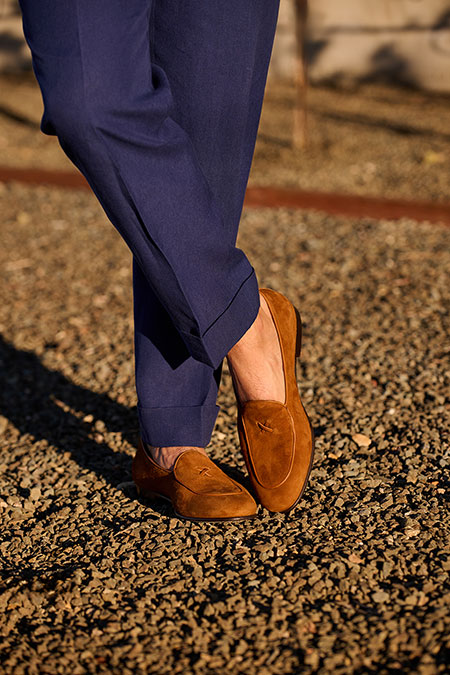 Men's Spring 2025 Lookbook                                                                                                                                                                                                                                , Navy Linen Overshirt Suit