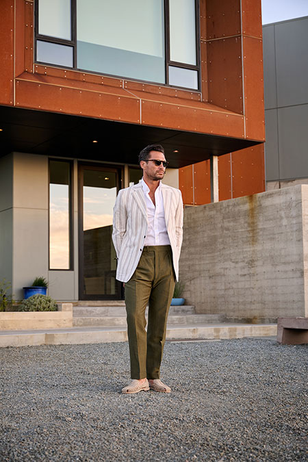 Olive Linen Trousers