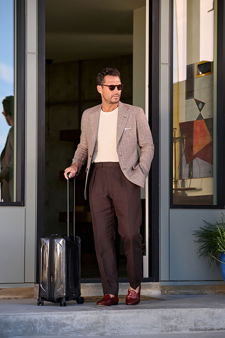 Men's Spring 2025 Lookbook                                                                                                                                                                                                                                , Brown Linen Trousers