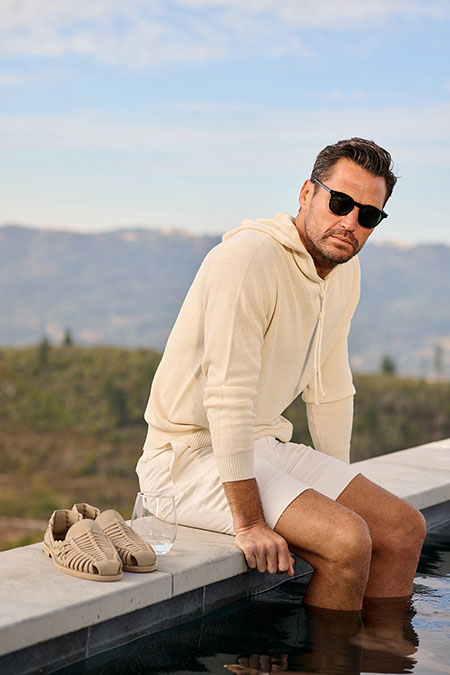 Ivory Ribbed Hoodie