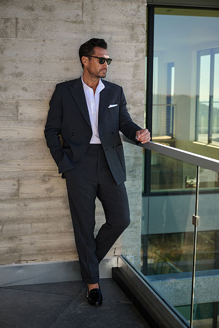 Charcoal Double Breasted Seersucker Suit