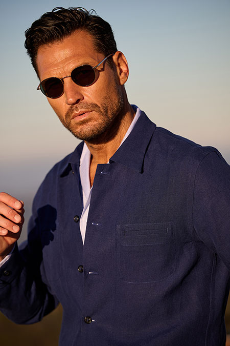 Navy Linen Overshirt Suit