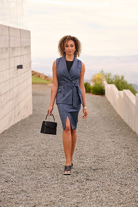 Slate Blue Plaid Set