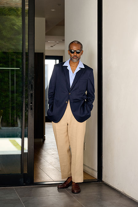 Navy Knit Lounge Coat