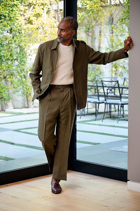 Forest Green Linen Trouser