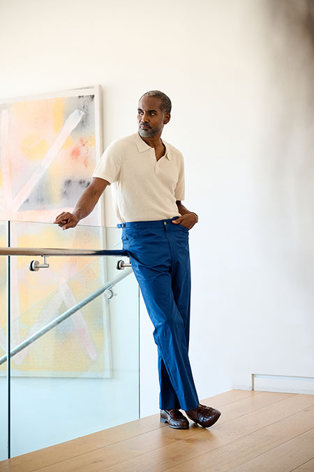 Blue Moleskin 5 Pocket Trouser