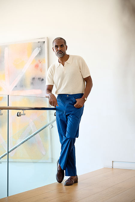 Blue Moleskin 5 Pocket Trouser