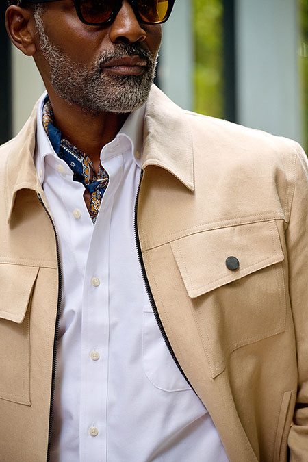Tan Linen Trucker Jacket