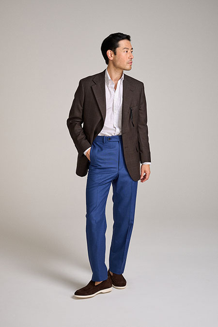 Royal Blue Sharkskin Trouser