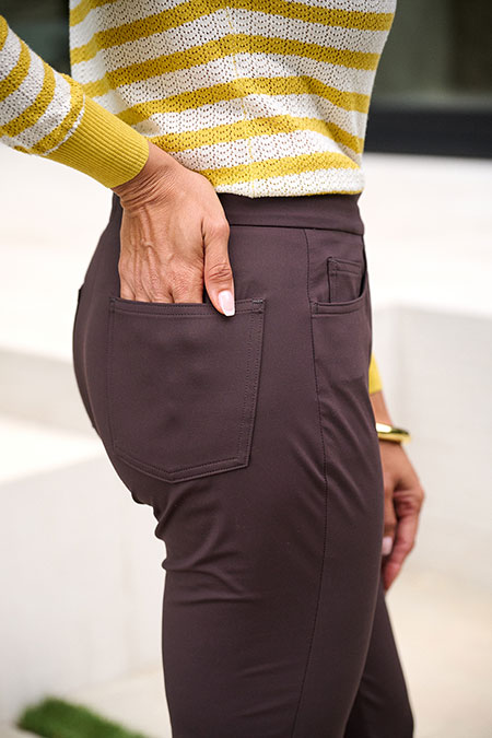 Dark Brown Stretch 5 Pocket Pant