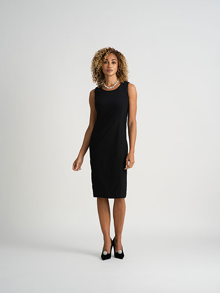 Black Plain Crepe Dress