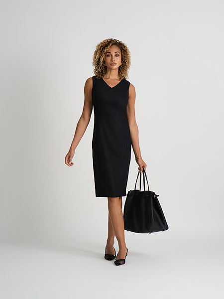 Black Plain Crepe Dress