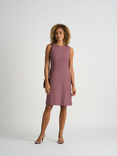 Mauve Wool/Silk/Linen Dress