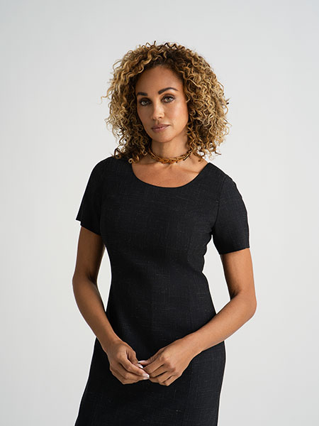 Charcoal Wool/Silk/Linen Dress