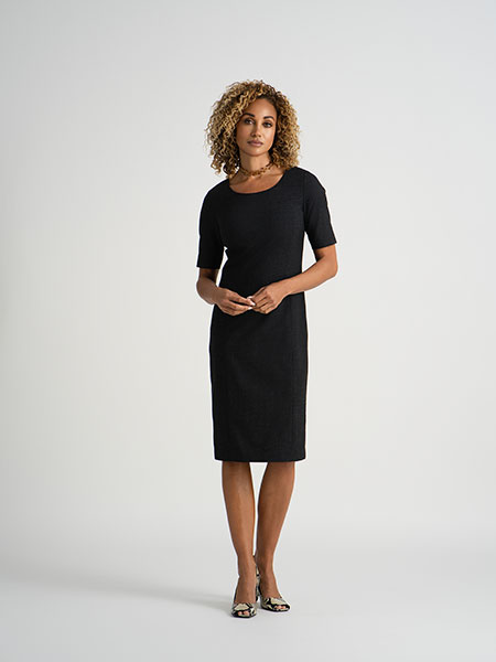 Charcoal Wool/Silk/Linen Dress
