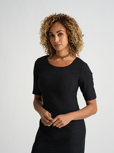 Charcoal Wool/Silk/Linen Dress