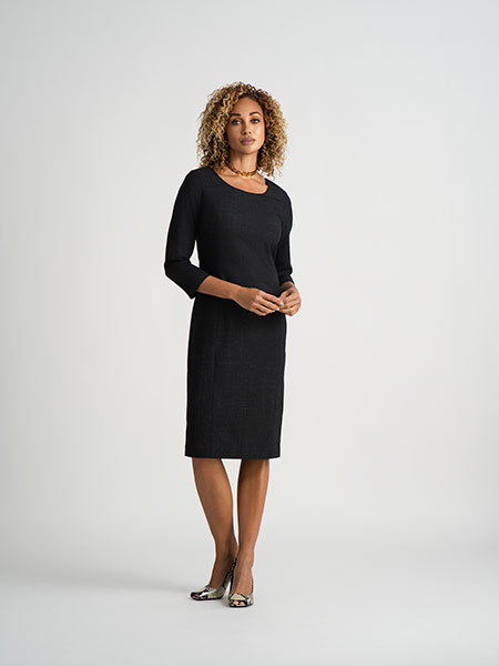 Charcoal Wool/Silk/Linen Dress