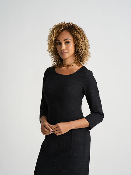 Charcoal Wool/Silk/Linen Dress