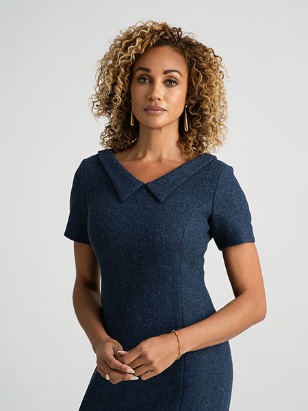 Blue Tweed Dress
