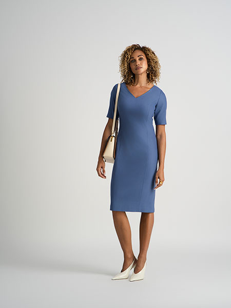 Blue Crepe Dress