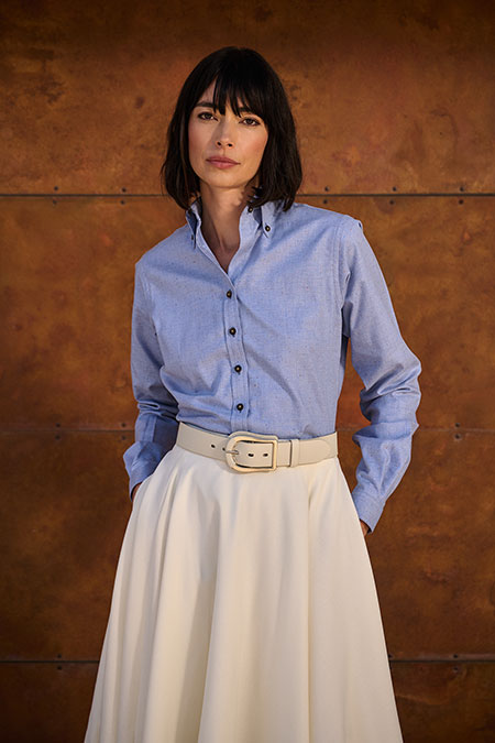 White Crepe Skirt