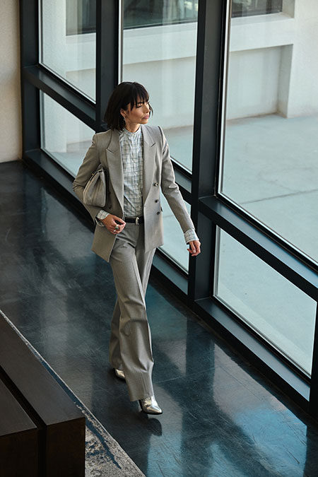 Women's FW26 Lookbook                                                                                                                                                                                                                                     , Gray Tricotine Suit