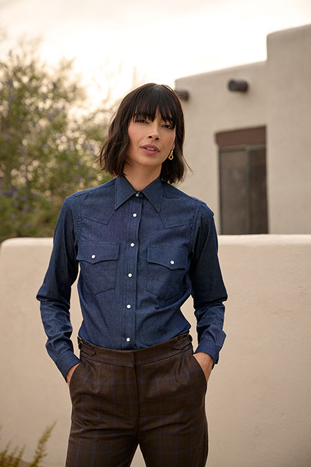 Women's FW26 Lookbook                                                                                                                                                                                                                                     , Western Denim Shirt