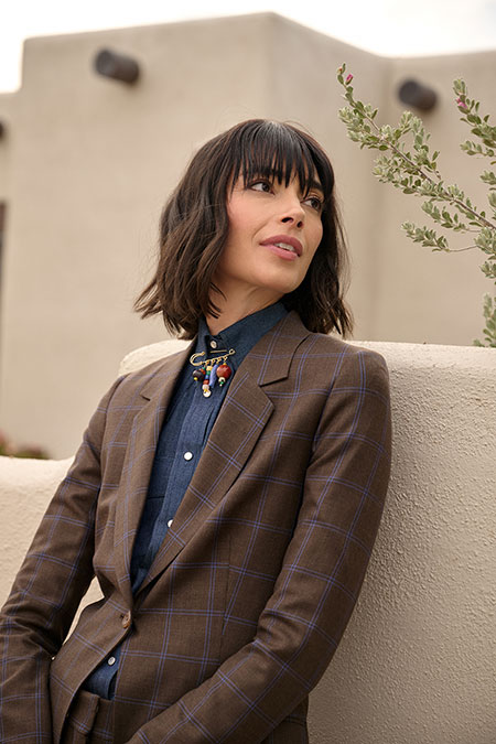 Brown & Blue Windowpane Jacket