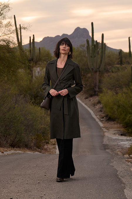 Women's FW26 Lookbook                                                                                                                                                                                                                                     , Forest Green Topcoat