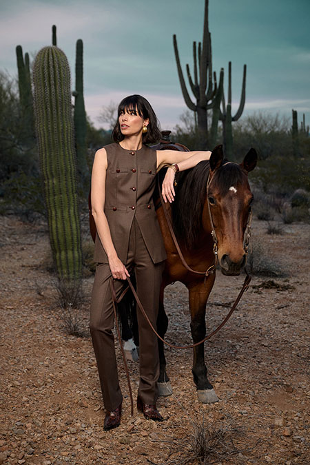 Women's FW26 Lookbook                                                                                                                                                                                                                                     , Brown Tricotine Vest