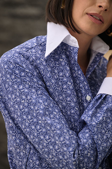 Navy Paisley Jacquard Shirt