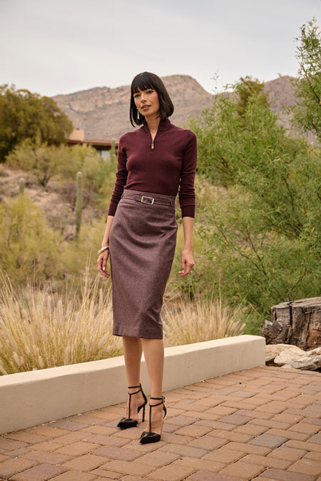 Women's FW26 Lookbook                                                                                                                                                                                                                                     , Belted Donegal Skirt