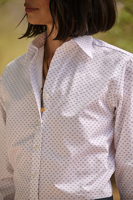 White/Blue Print Shirt