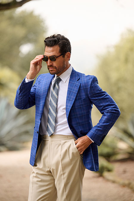 Royal Blue Plaid Jacket