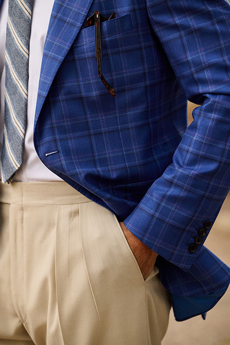 Royal Blue Plaid Jacket