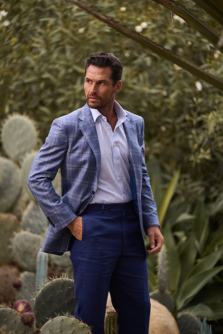 Slate Blue Plaid Jacket