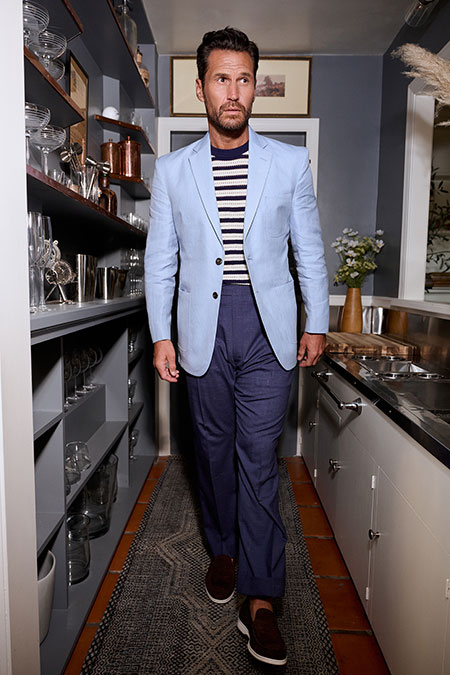 Powder Blue Linen Jacket