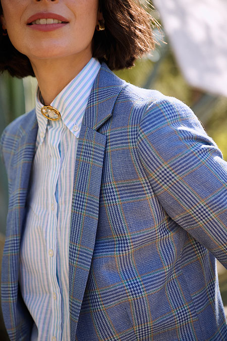 Blue & Green Striped Shirt