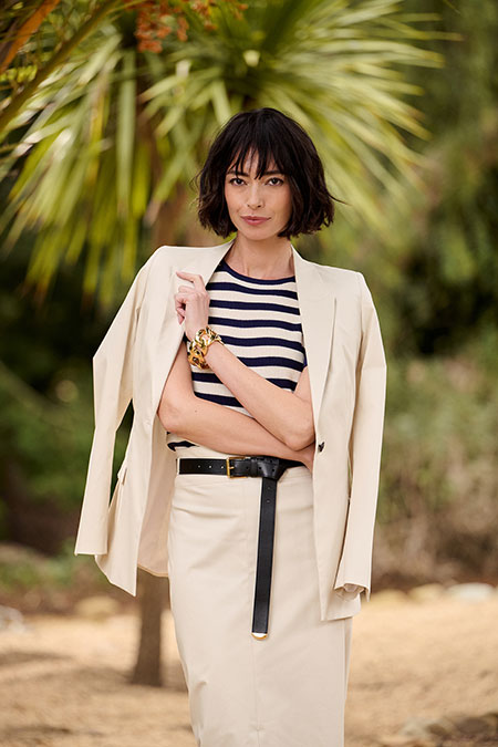 Navy Striped Knit Tee