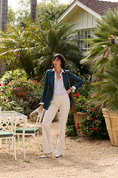 Ivory Wool/Silk/Linen Trina Trousers