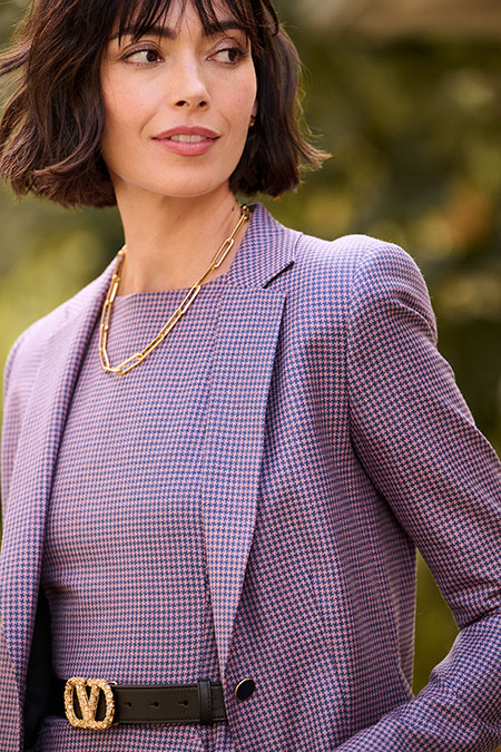Mauve Houndstooth Jacket & Dress