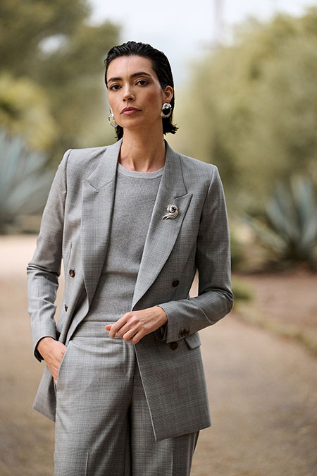 Spring Summer 26 Women's Lookbook                                                                                                                                                                                                                         , Gray Ribbed Knit Tee