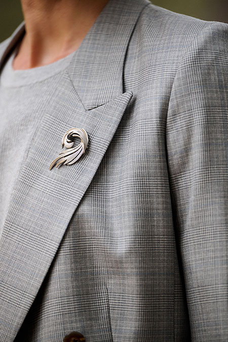 Gray Ribbed Knit Tee