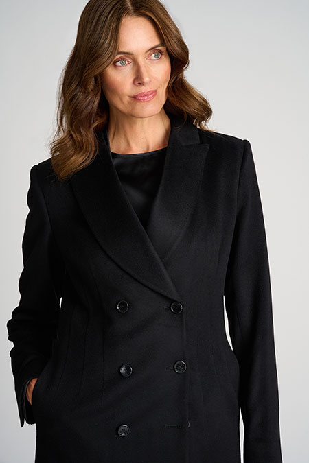 Black Cashmere Stephanie Topcoat