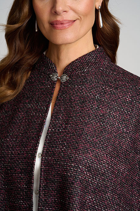 Maroon Cross Weave Cape