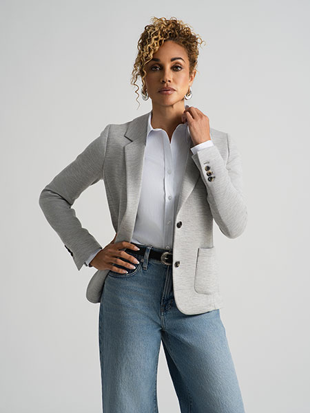 Light Gray Knit Blazer