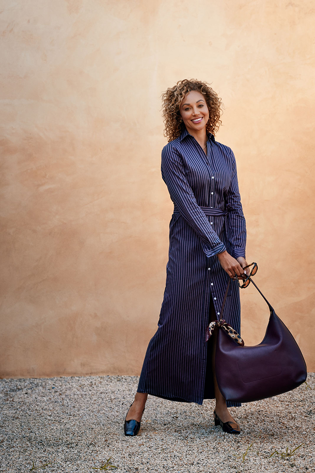 Navy Multi Stripe Dress
