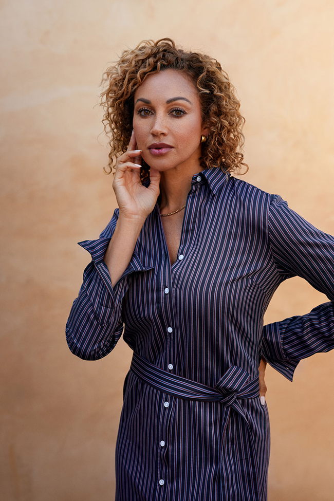 Navy Multi Stripe Dress